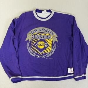 Vintage 1989 Los Angeles Lakers Nutmeg Mills Sweatshirt XL Purple USA